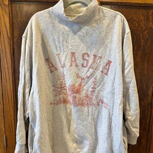 Aerie Alaska Graphic Oversized Sweatshirt | Gray | XL